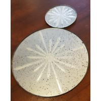 Etched Star Glass Mirror Plate - Antique Finish - Large